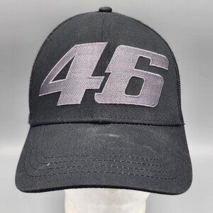 VR46 Valentino Rossi Racing Trucker Hat Black Mesh Snapback Cap OSFA